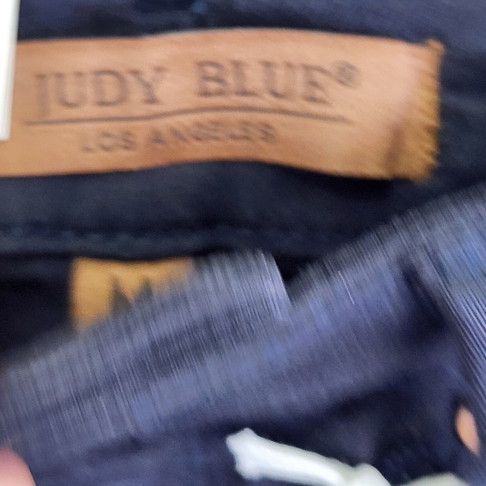 Judy Blue High Waist Tummy Control Cuffed Denim Shorts Navy JB150270 Women M - Picture 2 of 11